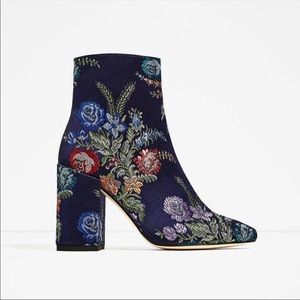 Zara embroidered floral booties.